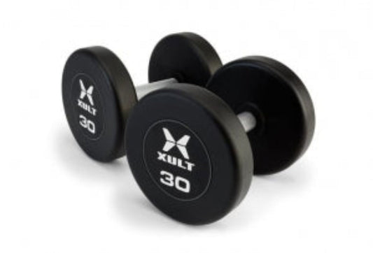 Johnson Health Tech XULT Urethane Multi-Sided Dumbbells - XULT Urethane Multi-Sided Dumbbell Set, Black Plus, 100 lb. - XT-55-100URE-MTI-P