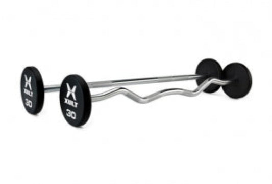 Johnson Health Tech XULT Urethane Straight Barbells - XULT Urethane Straight Barbell, Black Plus, 80 lb. - XT-080URE-BBST-P