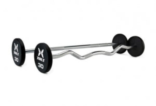 Johnson Health Tech XULT Urethane Straight Barbells - XULT Urethane Straight Barbell, Black Plus, 90 lb. - XT-090URE-BBST-P