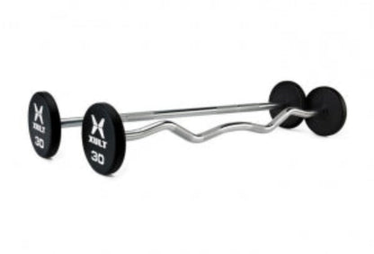Johnson Health Tech XULT Urethane EZ-Curl Barbells - XULT Urethane EZ-Curl Barbell, Black, 100 lb. - XT-100URE-BBEZ