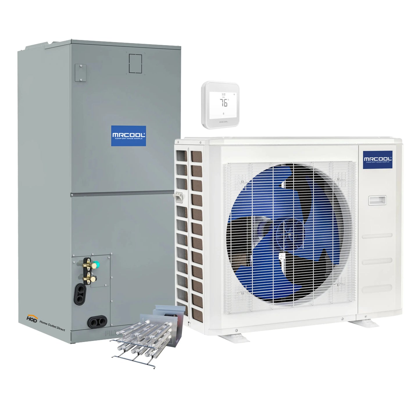 MRCOOL VersaPro 2nd Gen Central Split System with 30K BTU, 2.5 Ton, 17 SEER2, Central Ducted Condenser and Ducted Air Handler wit 8kW Heat Kit   - MVP30HP2A00OH08