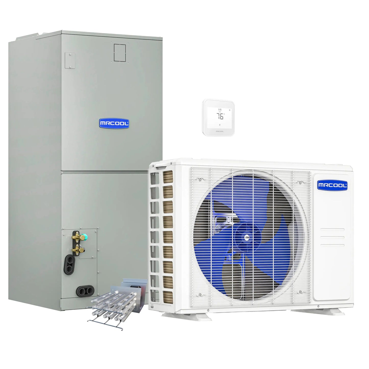 MRCOOL VersaPro 2nd Gen Central Split System with 48K BTU, 4 Ton, 16 SEER2, Heat Pump Condenser and Ducted Air Handler with 20kW Heat Kit   - MVP48HP2A00OH20