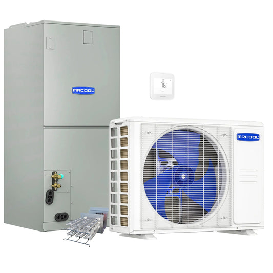 MRCOOL VersaPro 2nd Gen Central Split System with 48K BTU, 4 Ton, 16 SEER2, Heat Pump Condenser and Ducted Air Handler with 15kW Heat Kit   - MVP48HP2A00OH15