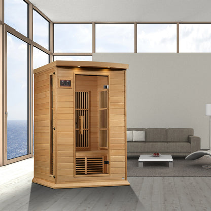 Golden Designs 2 Person Near Zero EMF FAR IR Sauna  - MX-K206-01-ZF HEM