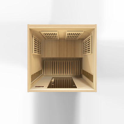 Golden Designs 2 Person Low EMF FAR IR Sauna  - MX-K206-01 Hemlock