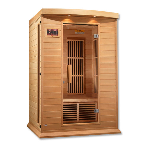 Golden Designs 2 Person Low EMF FAR IR Sauna  - MX-K206-01 Hemlock