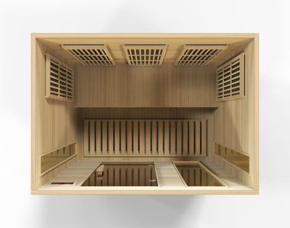 Golden Designs 3 Person Low EMF FAR IR Sauna  - MX-K306-01 Hemlock