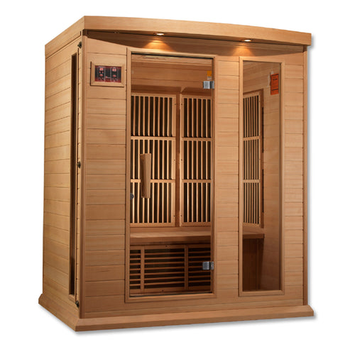 Golden Designs 3 Person Low EMF FAR IR Sauna  - MX-K306-01 Hemlock