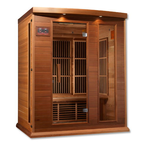 Golden Designs 3 Person Low EMF FAR IR Sauna - MX-K306-01 Red Cedar