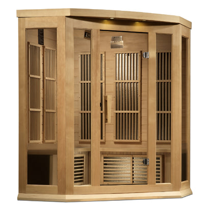 Golden Designs 3 Person Corner Near Zero EMF FAR IR Sauna - MX-K356-01-ZF HEM