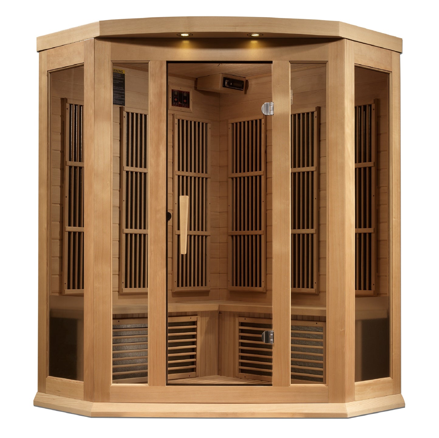 Golden Designs 3 Person Corner Near Zero EMF FAR IR Sauna - MX-K356-01-ZF HEM