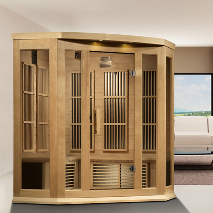 Golden Designs 3 Person Corner Near Zero EMF FAR IR Sauna - MX-K356-01-ZF HEM