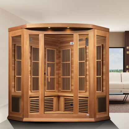 Golden Designs 3 Person Low EMF FAR IR Sauna - MX-K356-01 Red Cedar