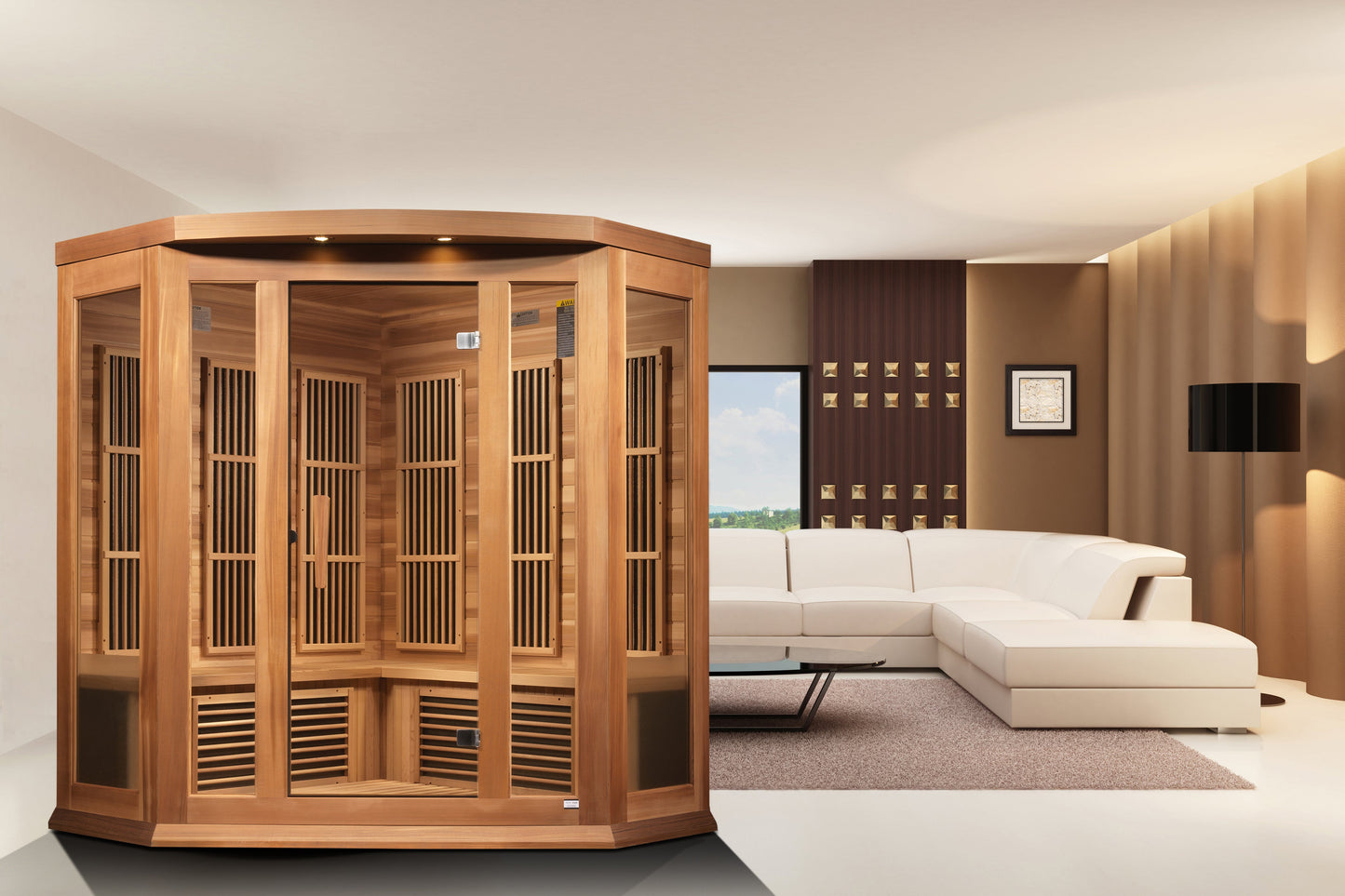 Golden Designs 3 Person Low EMF FAR IR Sauna - MX-K356-01 Red Cedar