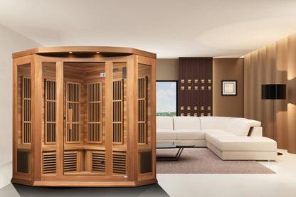 Golden Designs 3 Person Low EMF FAR IR Sauna - MX-K356-01 Red Cedar