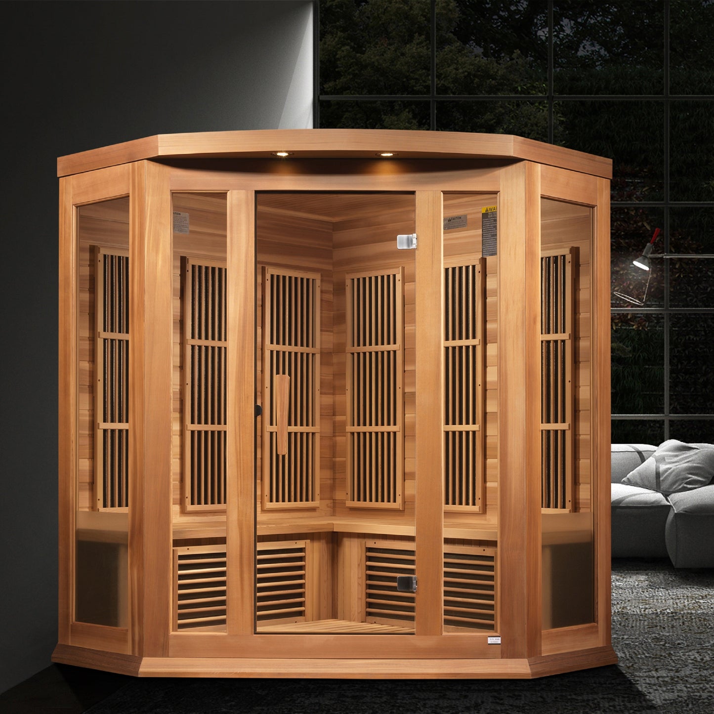 Golden Designs  3 Person Corner Near Zero EMF FAR IR Sauna - MX-K356-01-ZF CED