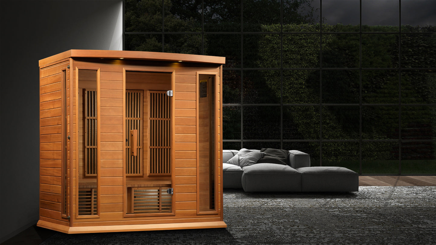 Golden Designs 4 Person Low EMF FAR IR Sauna - MX-K406-01 Red Cedar