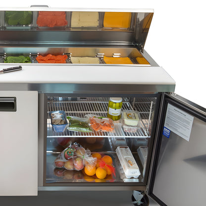 Maxx Cold Two-Door Refrigerated Sandwich and Salad Prep Station, 12 cu. ft., in Stainless-Steel - MXCR48SHC