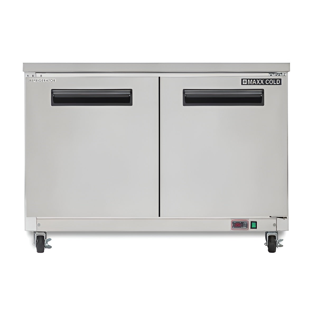 Maxx Cold - Double Door Undercounter Refrigerator, 12 cu. ft. Storage Capacity, in Stainless Steel - MXCR48UHC