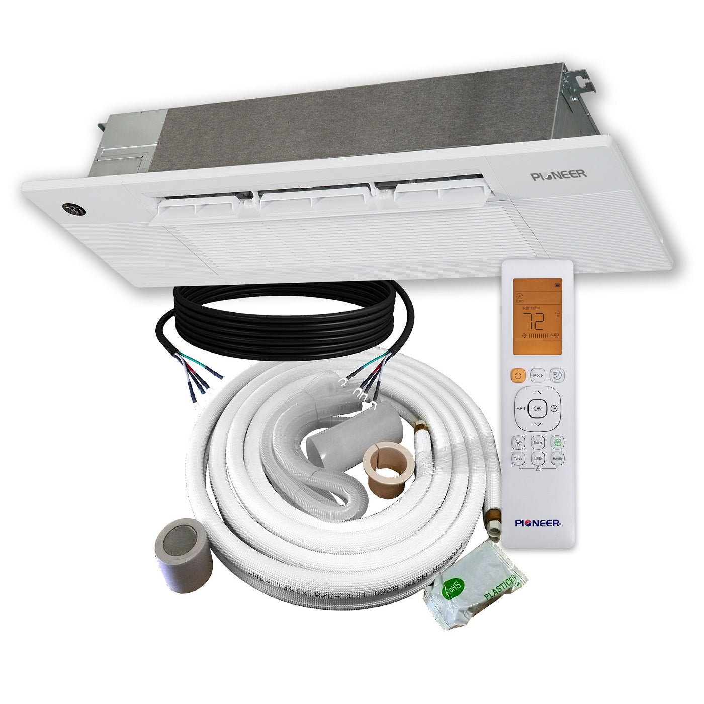 Pioneer Multi Zone 18,000 BTU Quantum Series One-Way Ceiling Cassette Indoor Section Split Inverter++ Air Conditioner Heat Pump 230V - CK018GMFILCFHD-10
