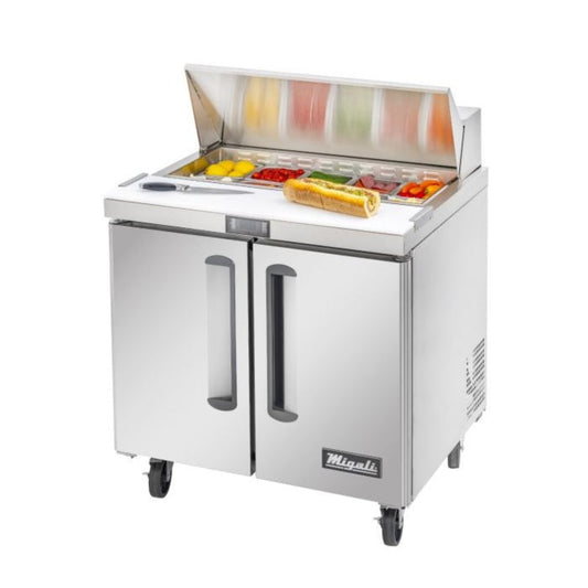 Migali  Sandwich and Salad Prep Table 2 Doors, 10 Pans - C-SP36-10-HC