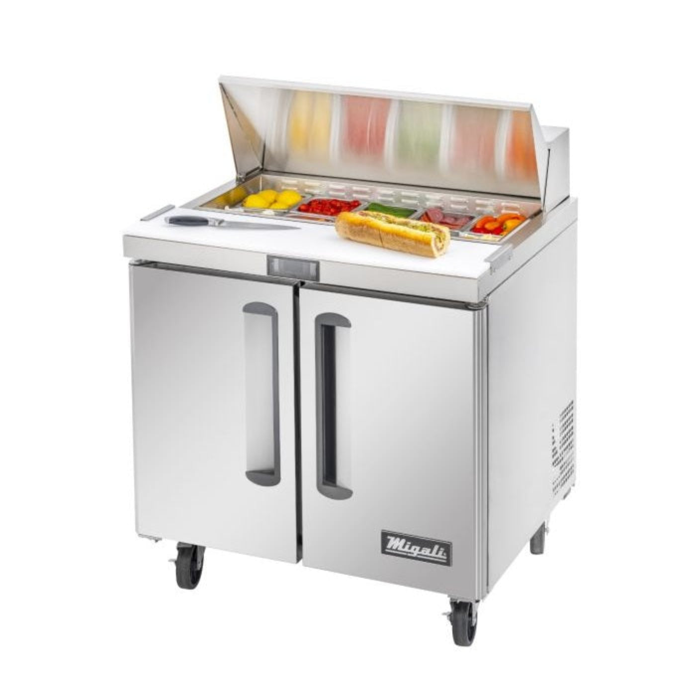 Migali  Sandwich and Salad Prep Table 2 Doors, 10 Pans - C-SP36-10-HC