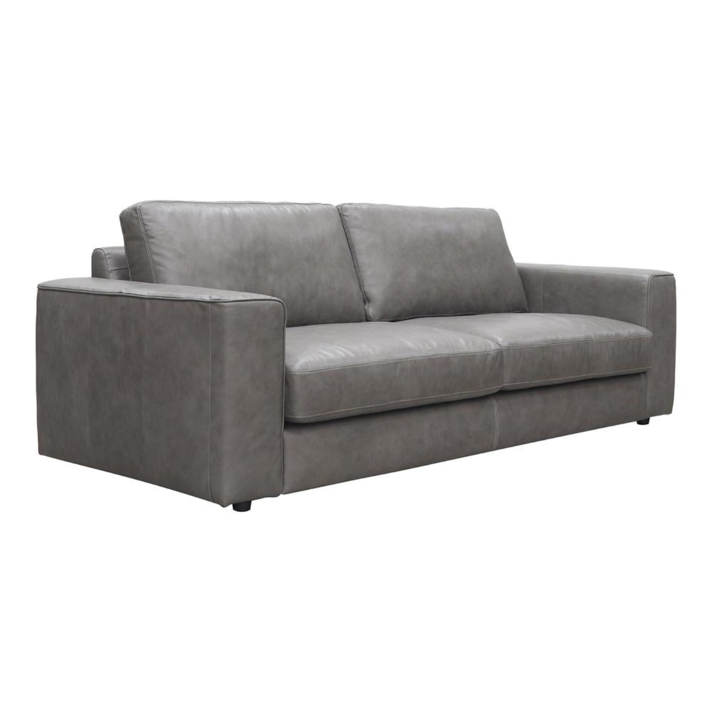 Moe's Home Collection Hansen Leather Sofa Concrete Gray - XQ-1009-15