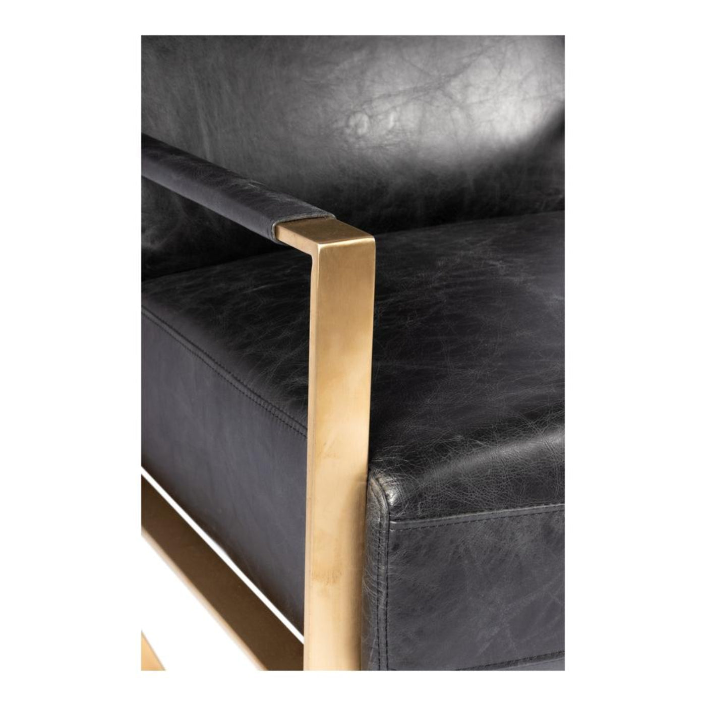 Moe's Home Collection Paradiso Chair Onyx Black Leather - PK-1083-02