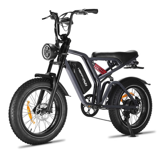 Happyrun Tank 1000W Moped Style Offroad Electric Bike Fat Tire - G60pro