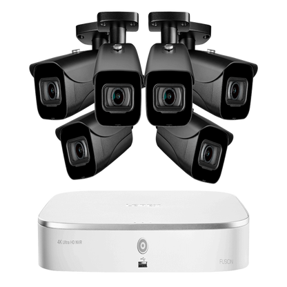 Lorex 4K 8-Channel Fusion NVR System with Six 4K (8MP) IP Cameras Security Surveillance System New - N4K2-86BB
