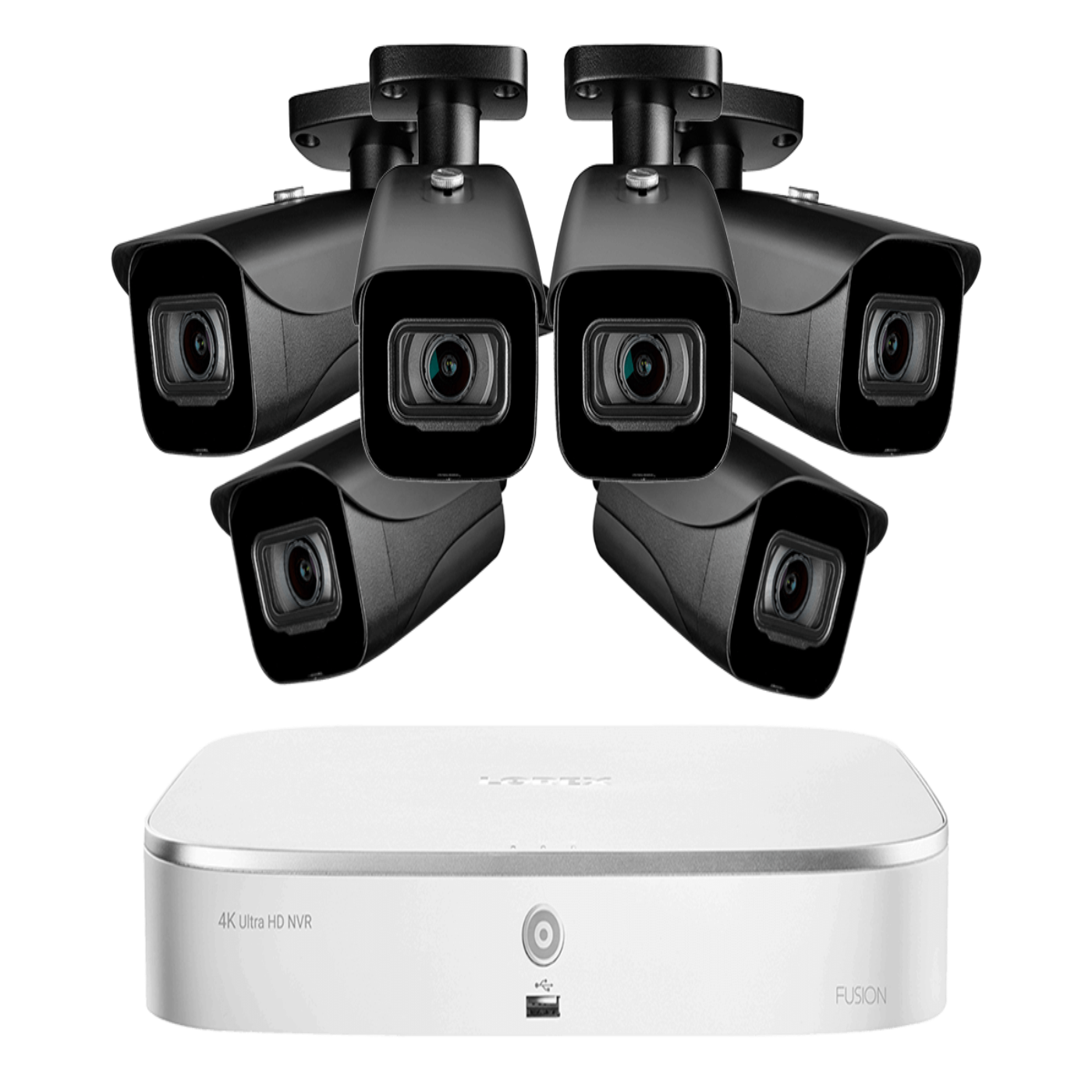 Lorex 4K 8-Channel Fusion NVR System with Six 4K (8MP) IP Cameras Security Surveillance System New - N4K2-86BB