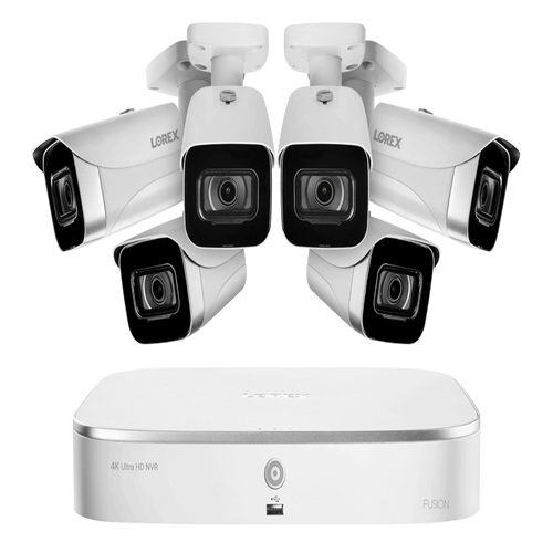 Lorex 6 Camera 8 Channel 4K 2TB 8MP IP Security Surveillance System New - N4K2-86WB