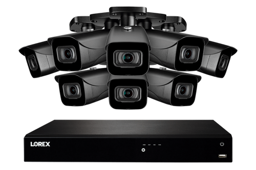 Lorex  16-Channel Fusion NVR System with Eight 4K (8MP) IP Cameras Security Surveillance System New - N4K3-168BB