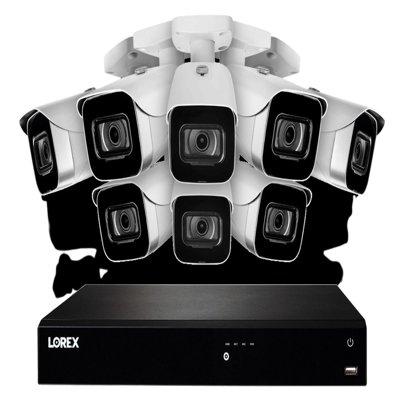 LorexLorex 16-Channel Fusion NVR System with Eight 4K (8MP) IP Cameras Security Surveillance System New - N4K3-168WB