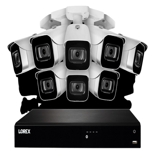 LorexLorex 16-Channel Fusion NVR System with Eight 4K (8MP) IP Cameras Security Surveillance System New - N4K3-168WB