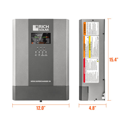Rich Solar SUPERCHARGER 3K | 3000W 12V Pure Sine Wave Inverter Charger - RS-V3P12C