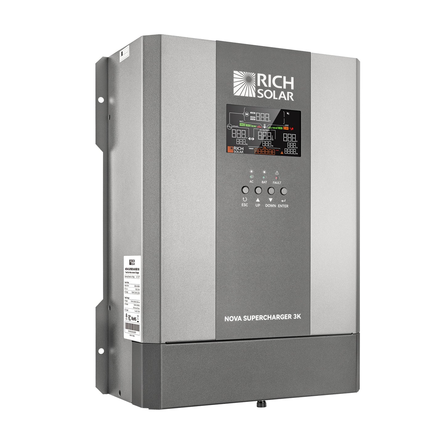 Rich Solar SUPERCHARGER 3K | 3000W 12V Pure Sine Wave Inverter Charger - RS-V3P12C