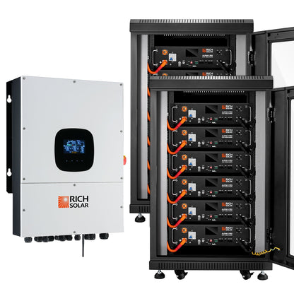 Rich Solar 12K PV Hybrid Inverter Solar Kit | 61.44kWH Server Lithium Battery [KIT-SR0002] - SRx12-H12Kx1-NO