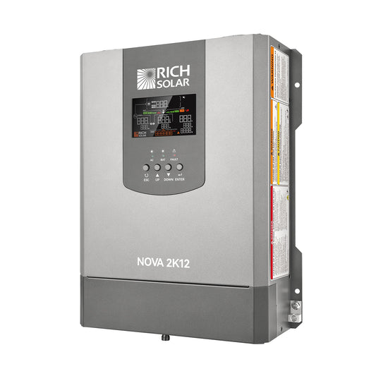 Rich Solar 2K12 | 2000W 12V Pure Sine Wave Inverter with Built-in Transfer Switch | UL458 Certified for RVs, Campers, Trailers, Vans - RS-V2P12TS