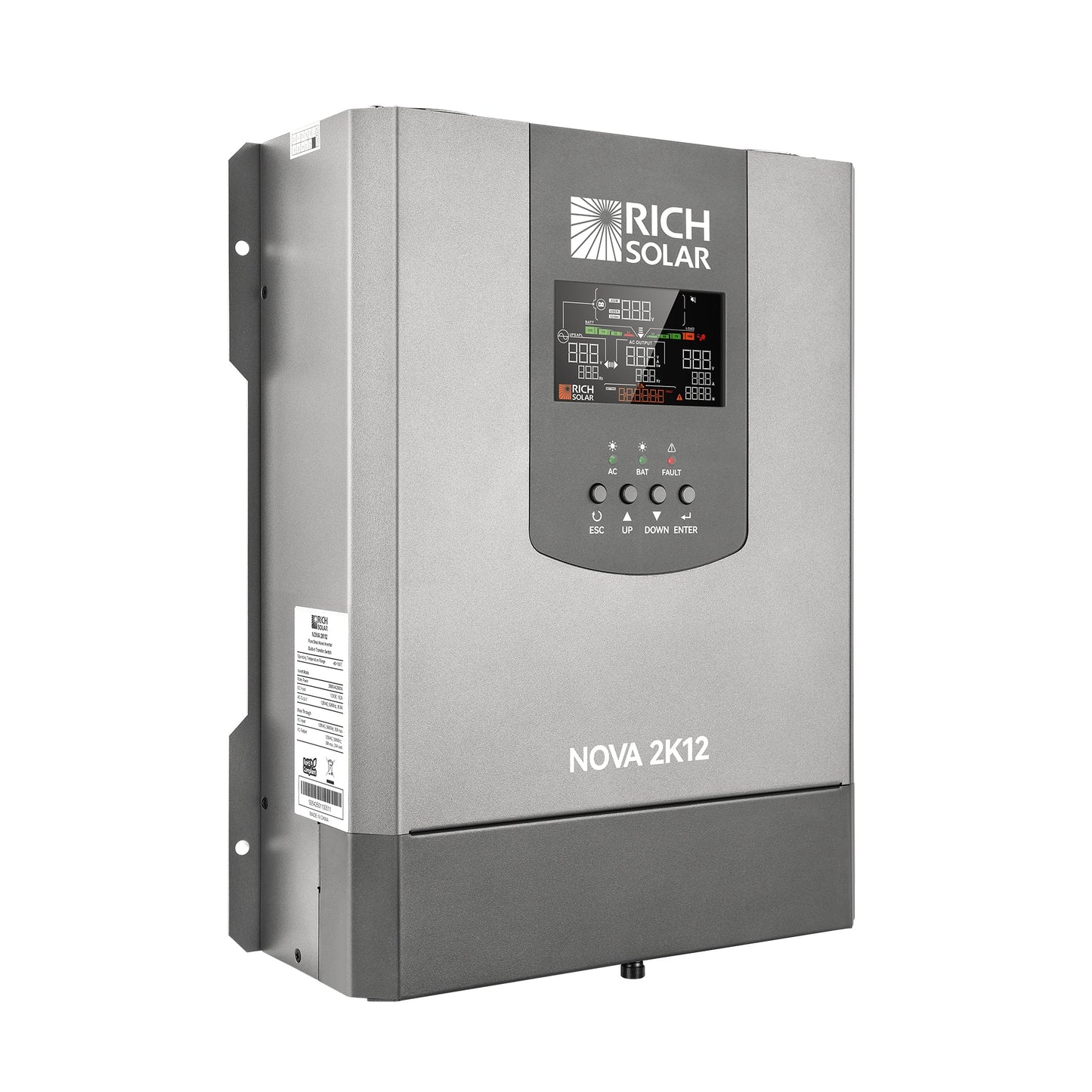 Rich Solar 2K12 | 2000W 12V Pure Sine Wave Inverter with Built-in Transfer Switch | UL458 Certified for RVs, Campers, Trailers, Vans - RS-V2P12TS