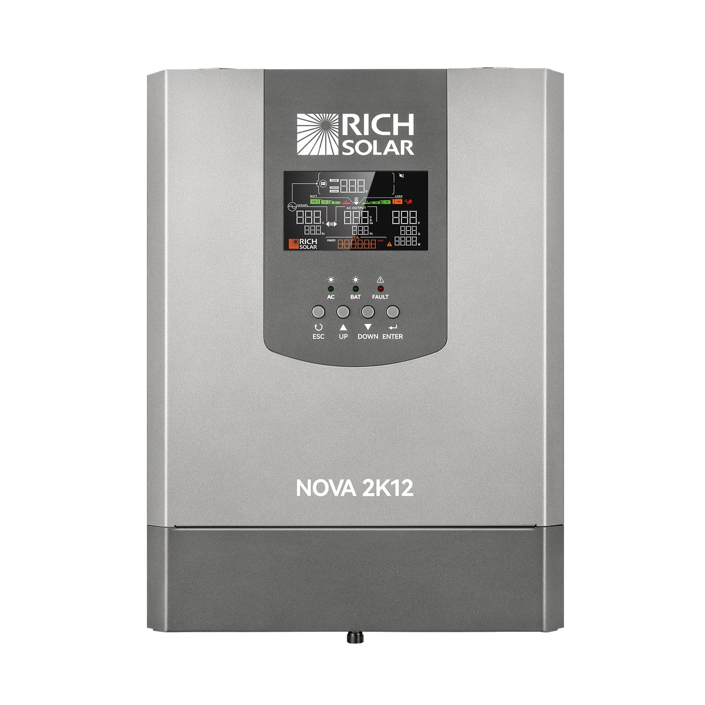 Rich Solar 2K12 | 2000W 12V Pure Sine Wave Inverter with Built-in Transfer Switch | UL458 Certified for RVs, Campers, Trailers, Vans - RS-V2P12TS