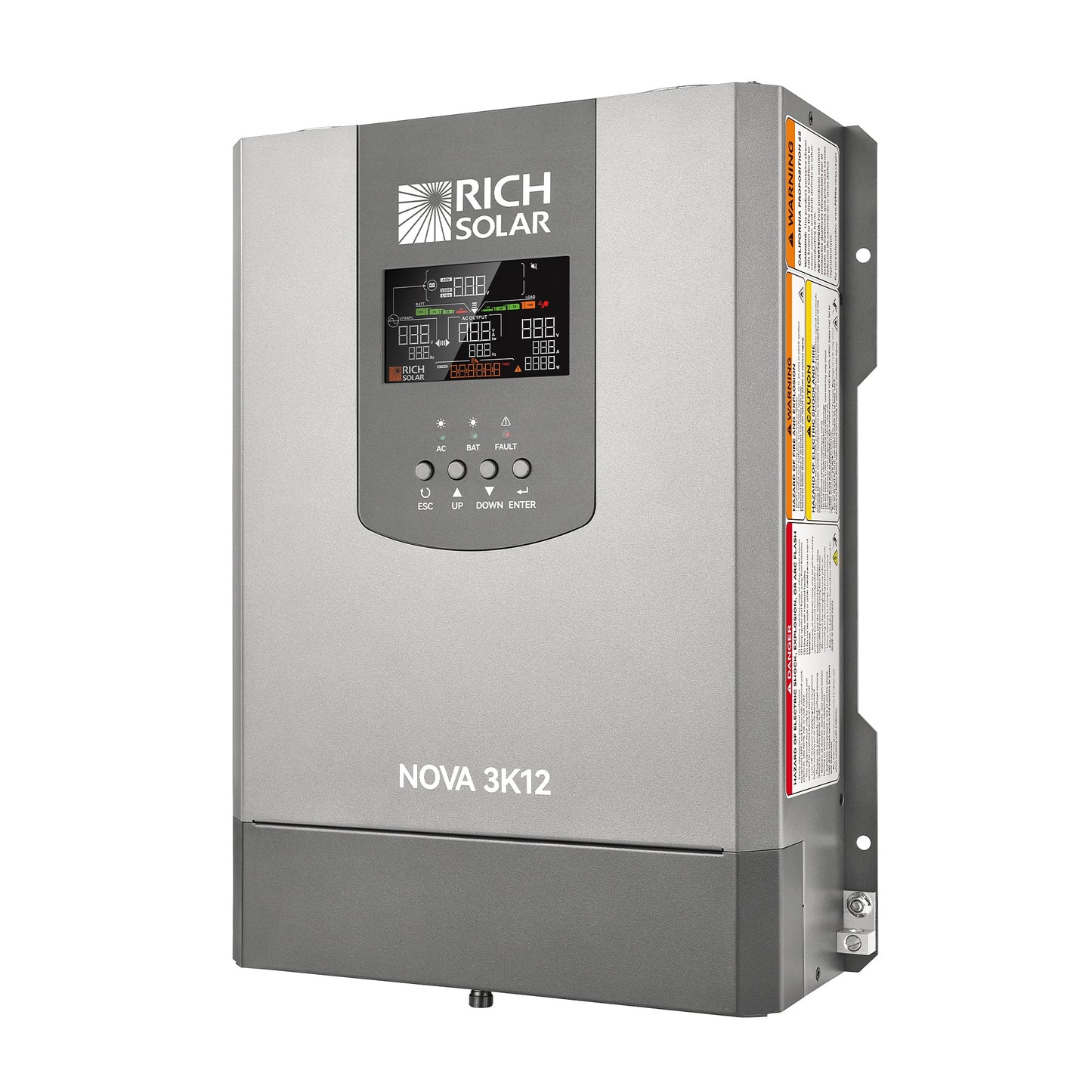 Rich Solar 3K12 | 3000W 12V Pure Sine Wave Inverter with Built-in Transfer Switch | UL458 Certified for RVs, Campers, Trailers, Vans - RS-V3P12TS