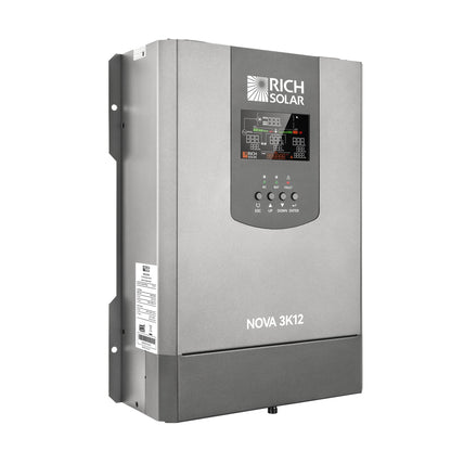 Rich Solar 3K12 | 3000W 12V Pure Sine Wave Inverter with Built-in Transfer Switch | UL458 Certified for RVs, Campers, Trailers, Vans - RS-V3P12TS