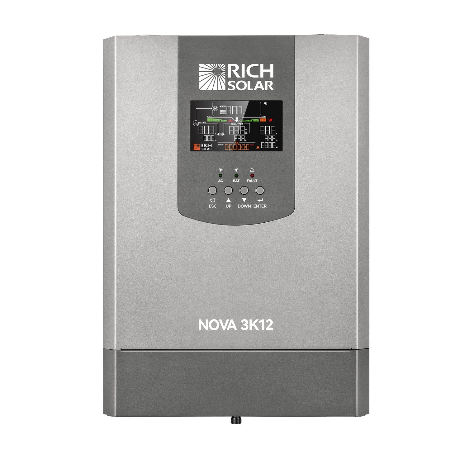Rich Solar 3K12 | 3000W 12V Pure Sine Wave Inverter with Built-in Transfer Switch | UL458 Certified for RVs, Campers, Trailers, Vans - RS-V3P12TS