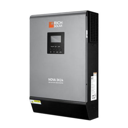 NOVA MAX 3K | 3000 Watt (3kW) 24 Volt Off-Grid Hybrid Solar Inverter | Powerful 3000W 24V Hybrid Inverter for RVs, Trailers, Campers, Vans, Trucks, Overlanders, Boats | #1 Ranked 24V Hybrid Inverter - RS-H3024