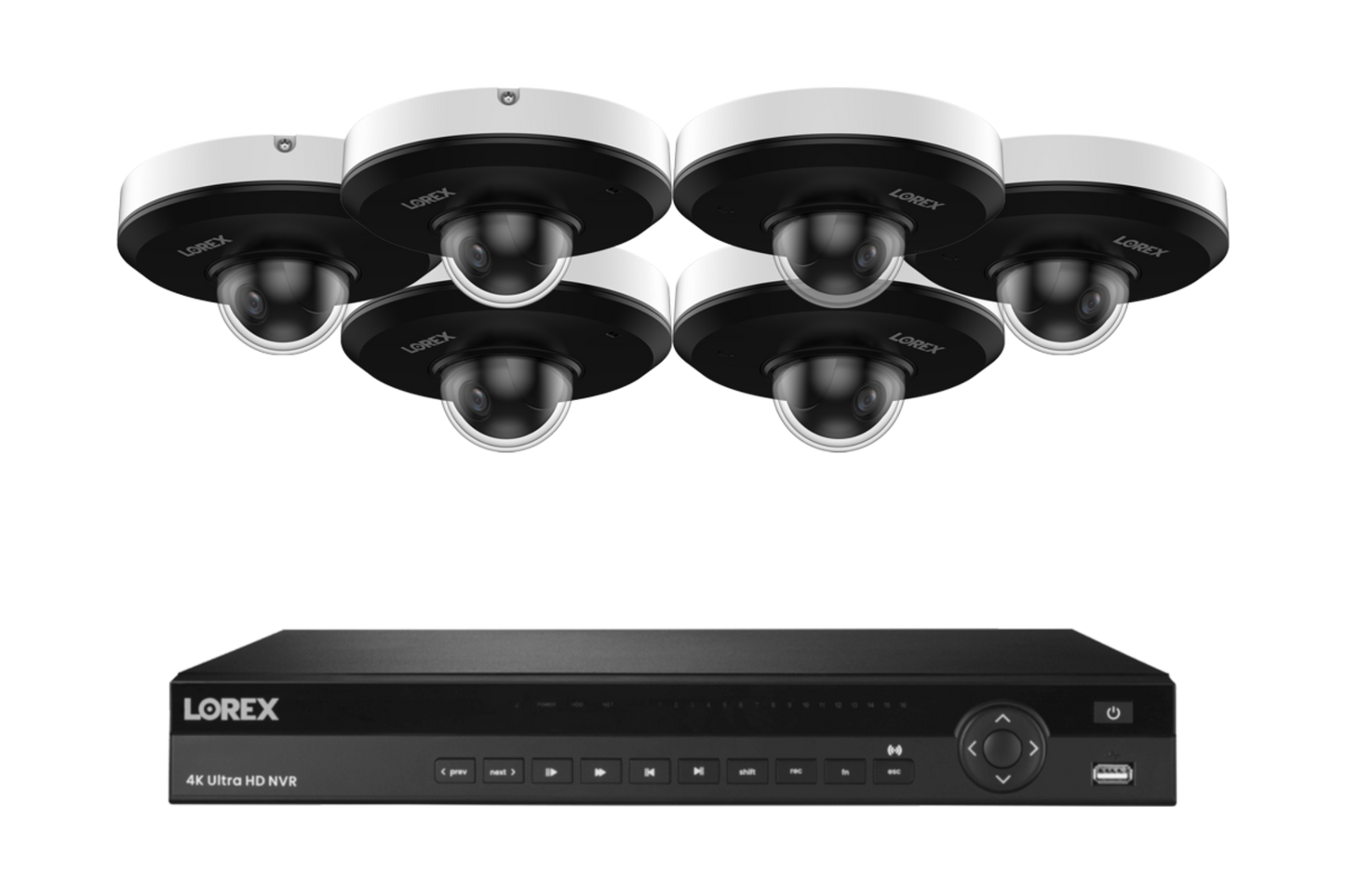 Lorex Elite Series 4K 16 Channel 6TB Wired System with P2 Wired 2K IP Mini PTZ Cameras - NP2K6-166-PTZ