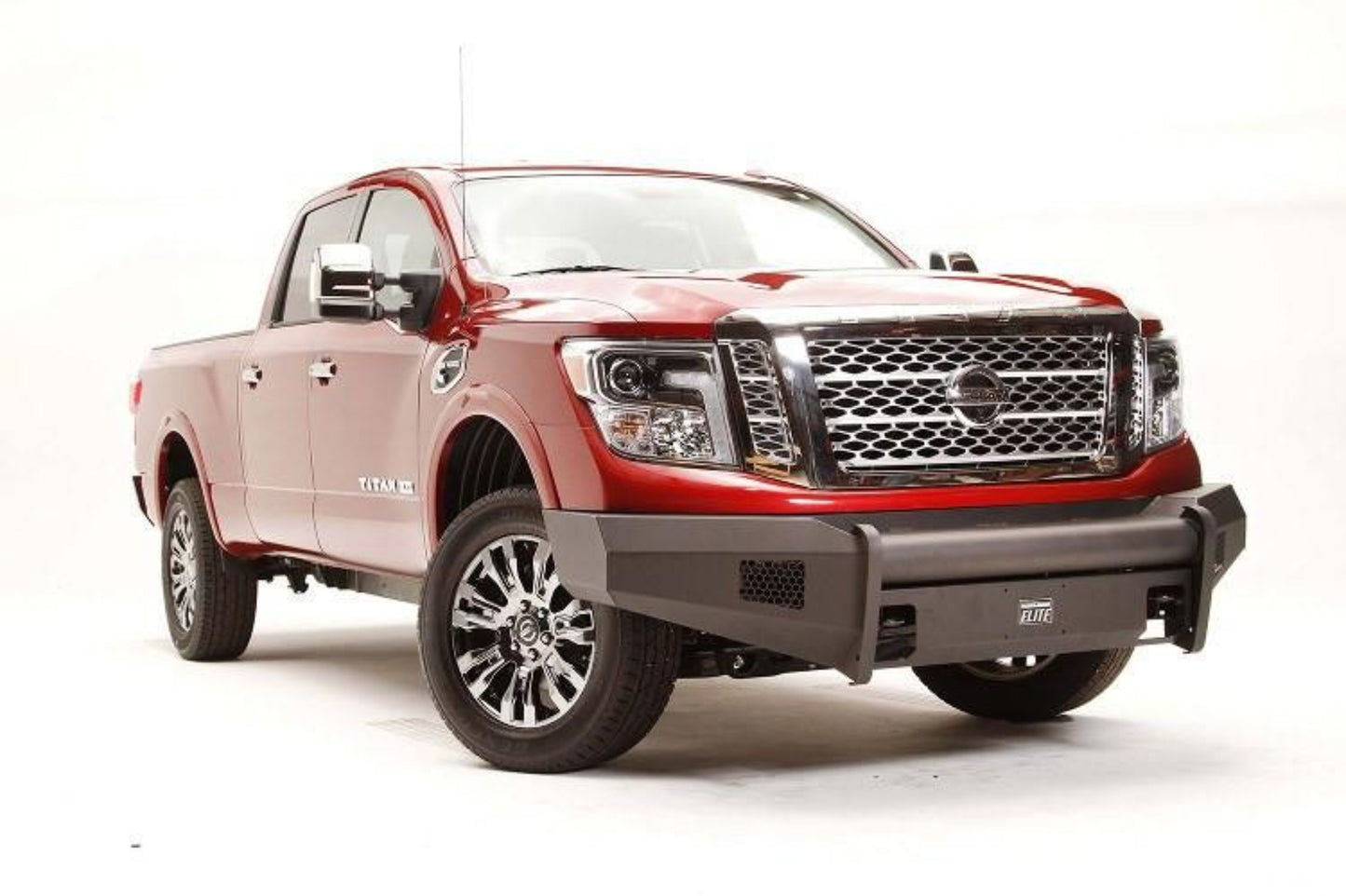 Fab Fours NT16-R3761-1 Nissan Titan XD 2016-2020 Black Steel Elite Front Bumper No Guard