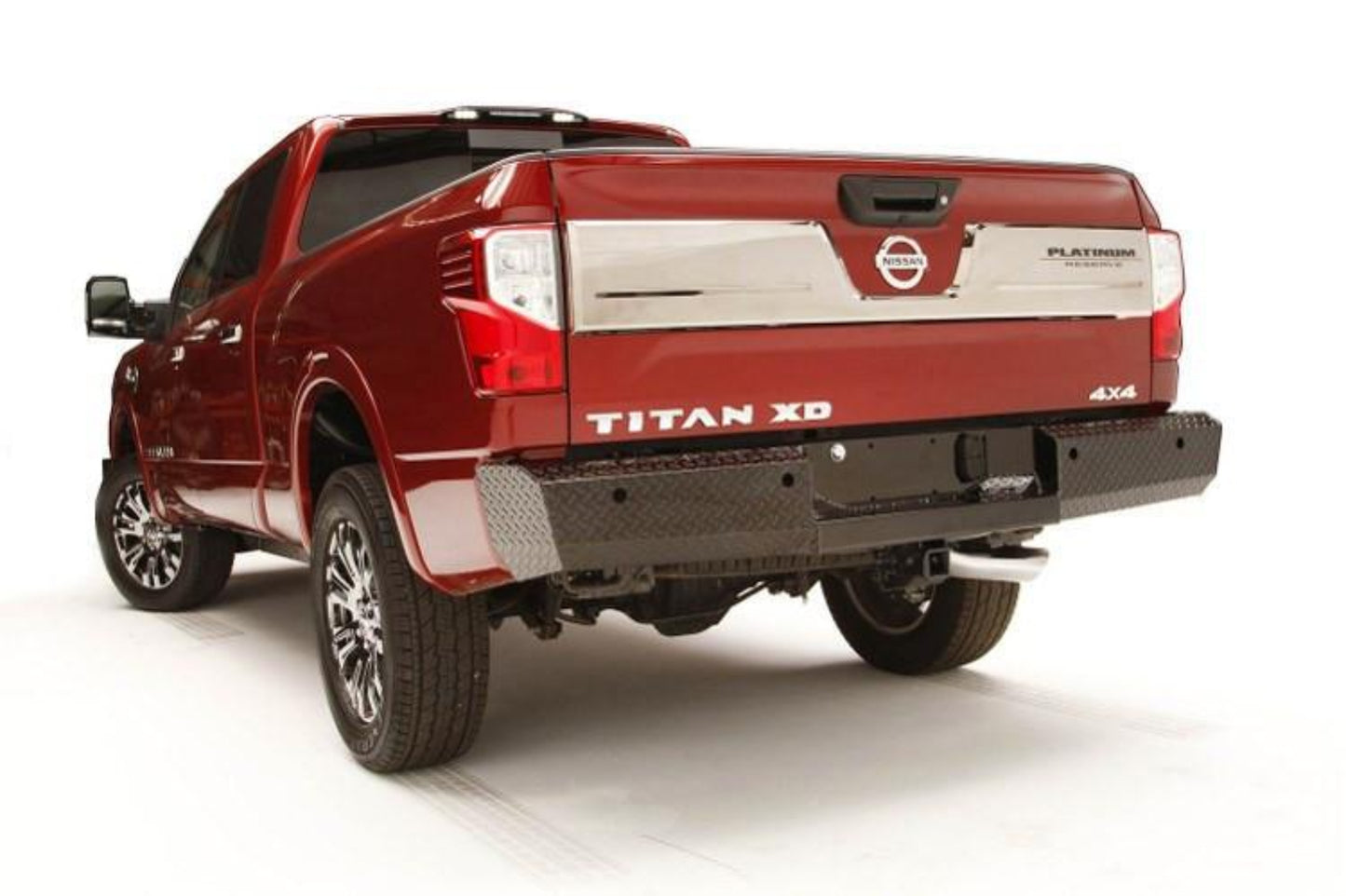 Fab Fours NT16-T3750-1 Nissan Titan XD 2016-2020 Black Steel Rear Bumper