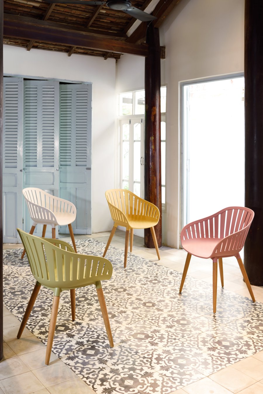 Midtown Concept Cannes White Eucalyptus Indoor Dining Chair - 4PC - SC CANNES GR_WH PAR Price
