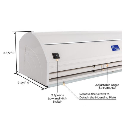 Awoco FM35-MSD Early Turn On Elegant 2 Speed Air Curtain, UL Certified, 120V Unheated with Magnetic Switch & Motion Sensor Detection - FM3509-MSD